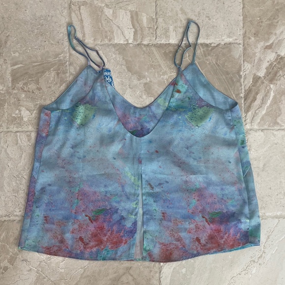 NWT Free People Blue Watercolor Tank (Size M) - Picture 2 of 6